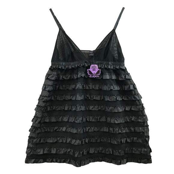 New Anna Sui x Victoria Secret’s Black Lace Chemise with Sheer Ruffles size M